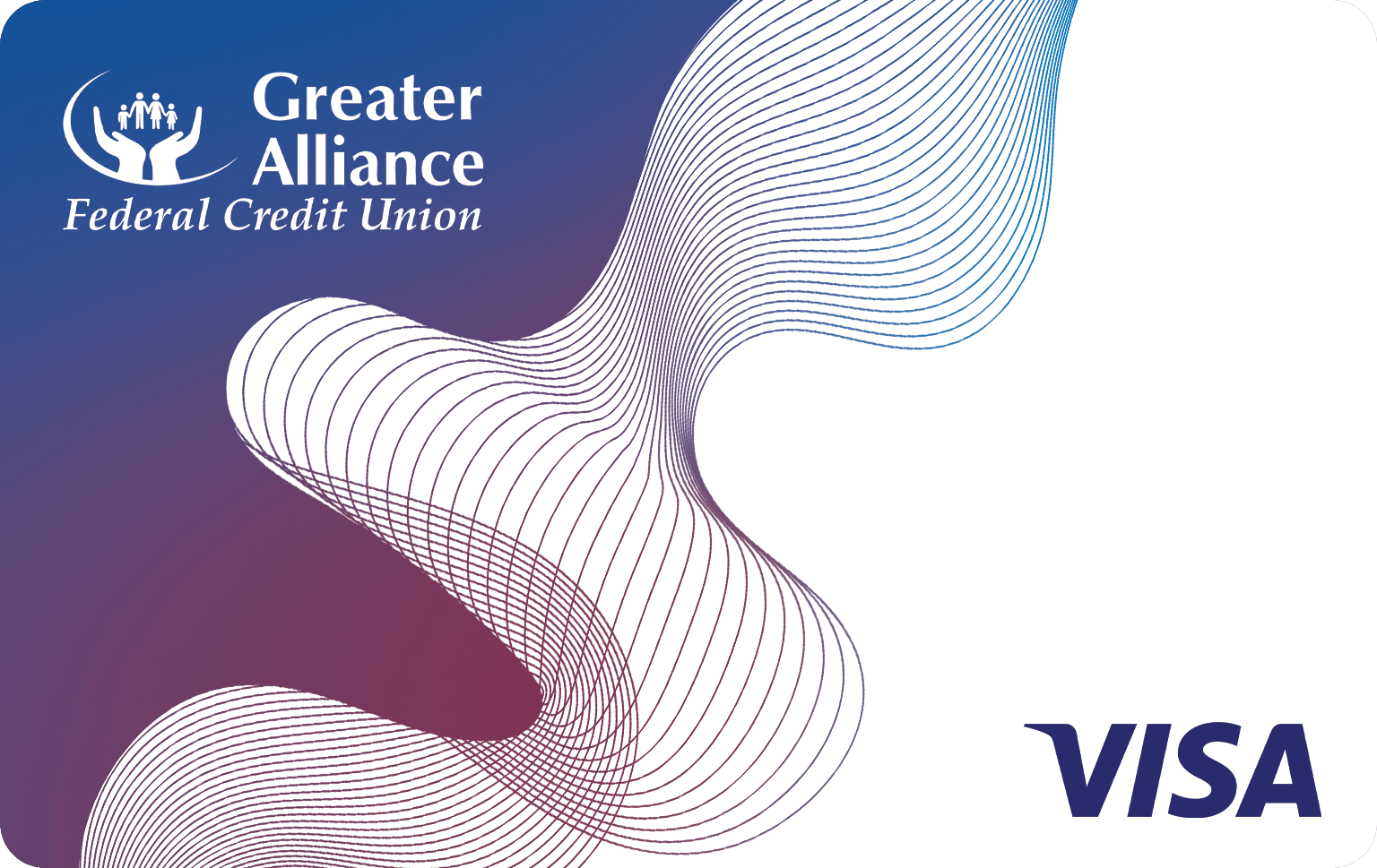 Visa promotional graphic with a corner-based visual composition.